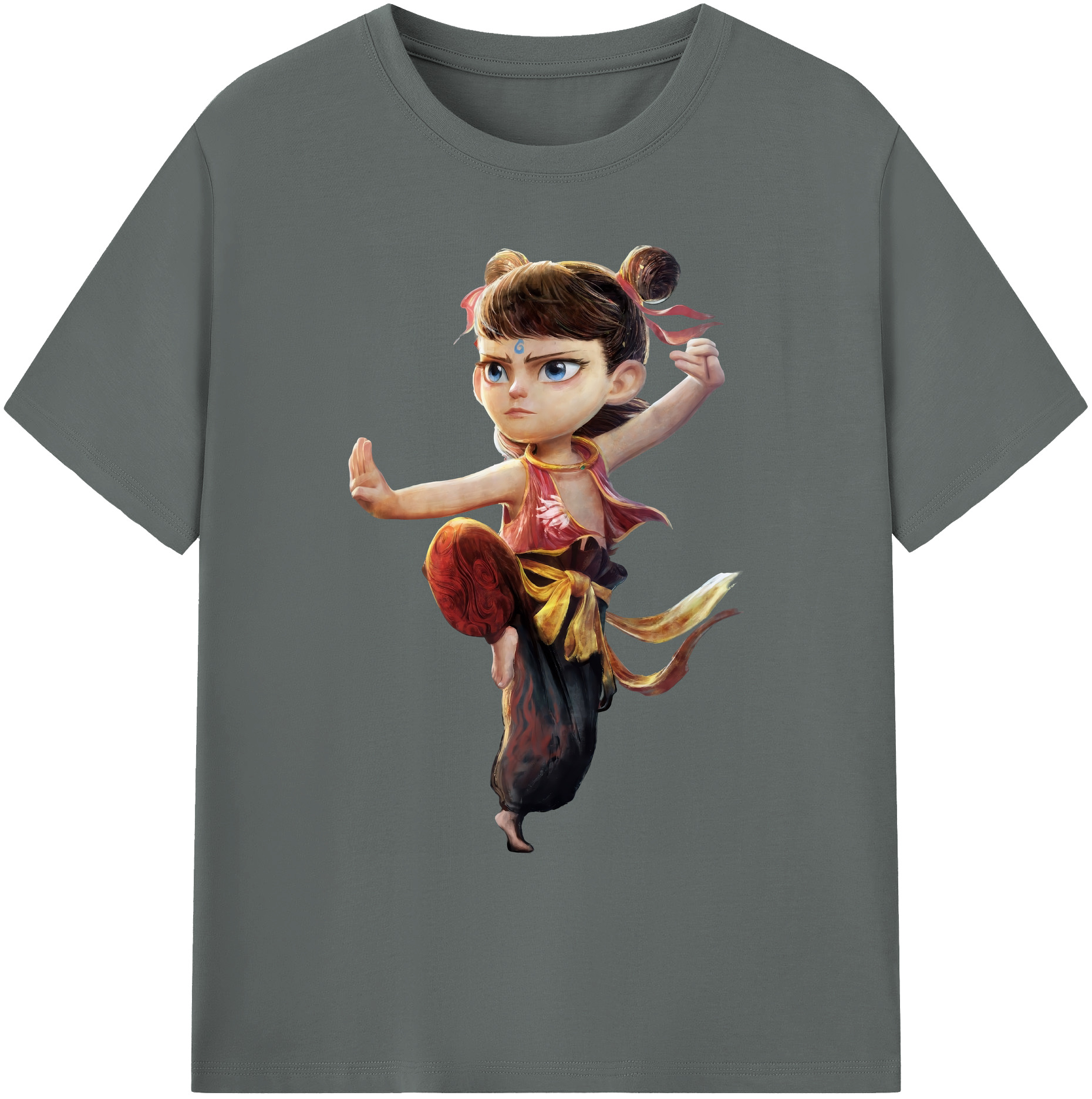 （画像用） Ne Zha 2 ナタ 魔童の大暴れ 綿100％ メンズ半袖Tシャツ｜肌触りやわらか＆通気性